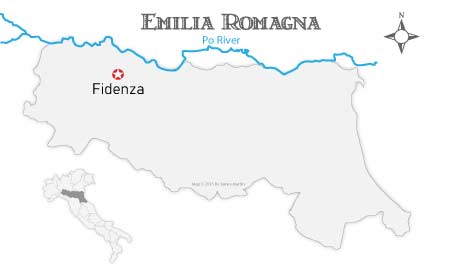 fidenza location within emilia romagna